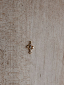 Pearly Cross Charm 22