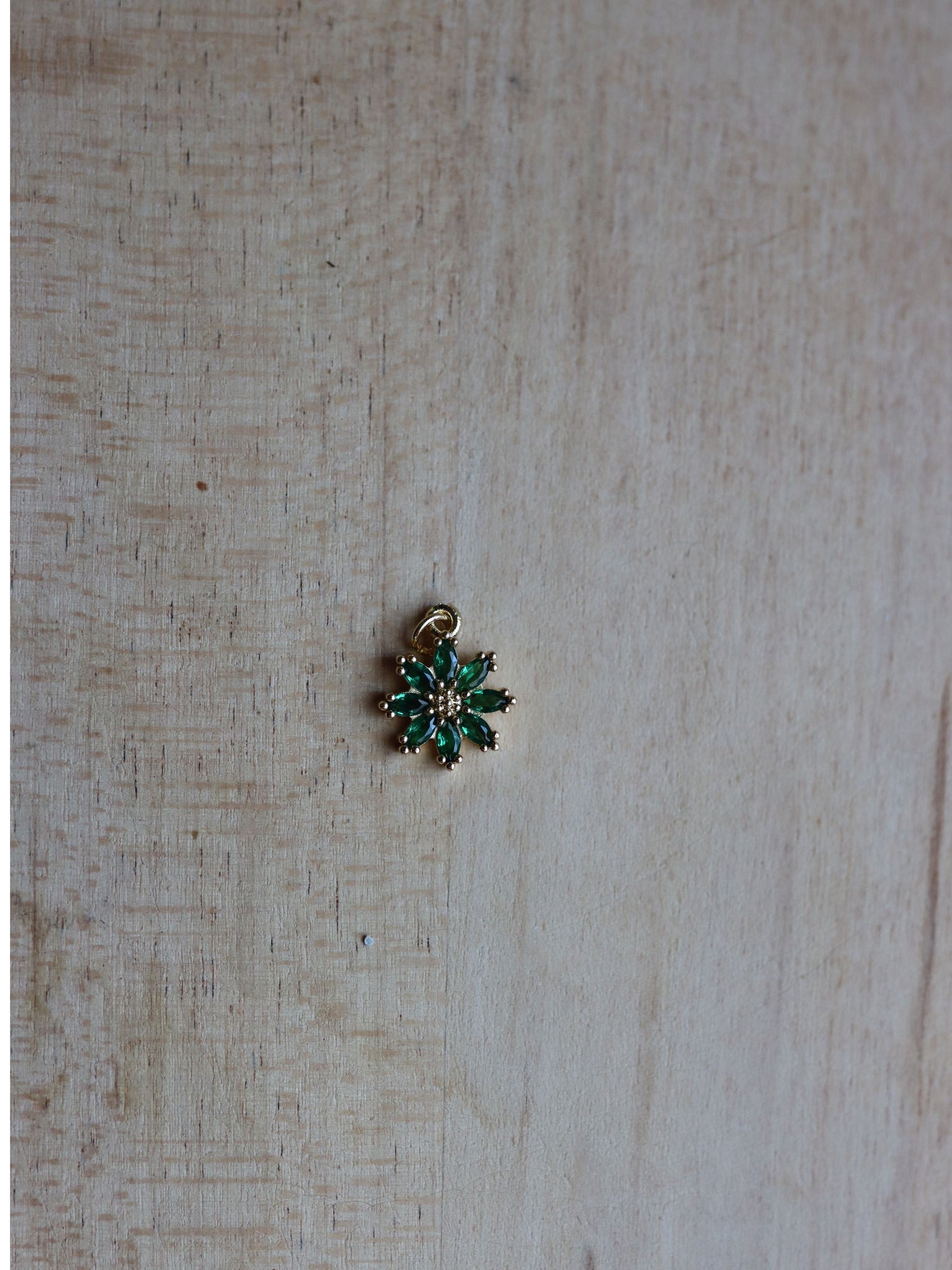 Emerald Flower Charm 24